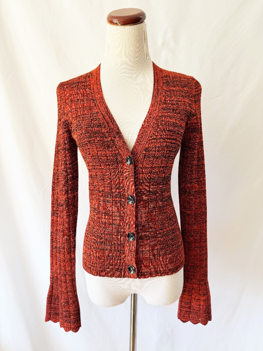 Burnt Siena Knit Cardigan by Sisley Large